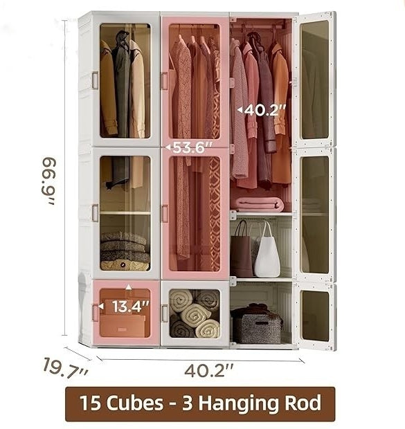 Portable Transparent Wardrobe — Clear, Stylish, and Effortlessly Organized